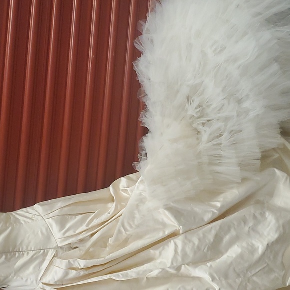 Vera Wang Dutchesse Wedding Dress size 8 Ivory Silk strapless Ball gown #2 - Picture 6 of 17